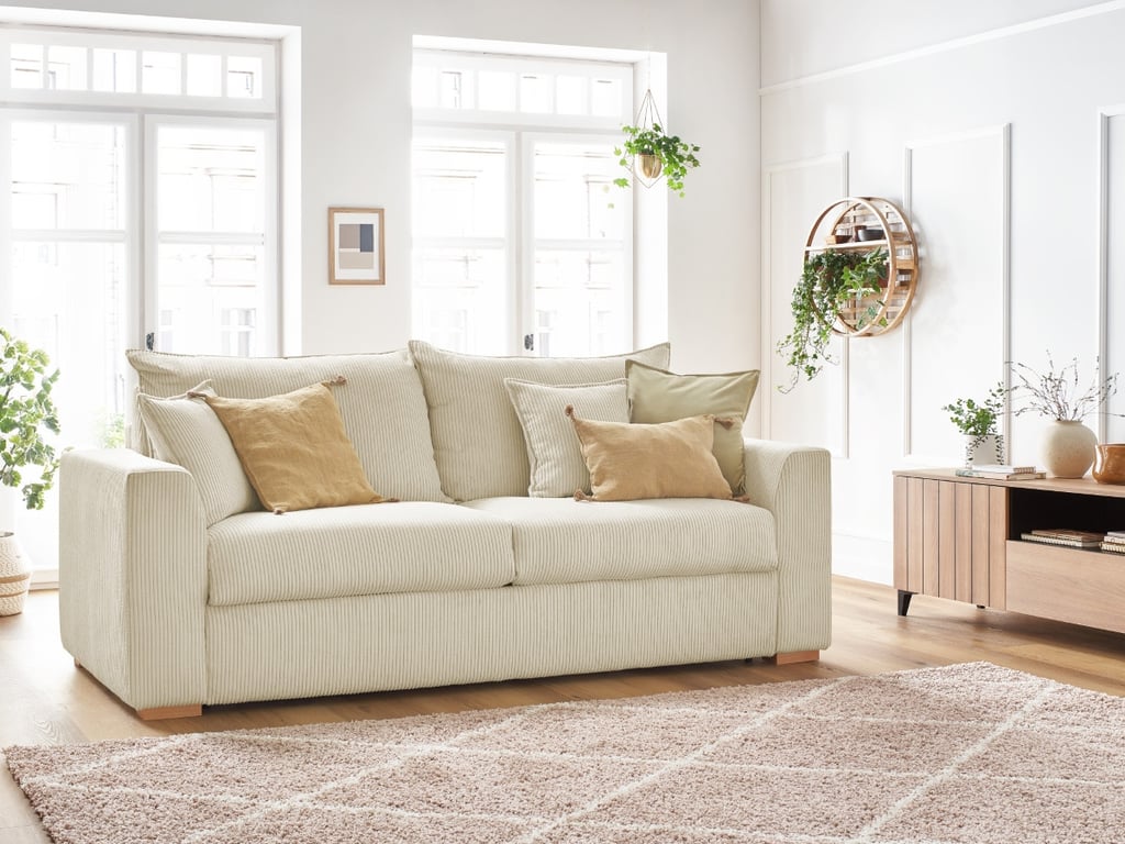 Produit similaire: Canapé droit convertible ouverture express AUGUSTIN velours côtelé beige 140x200 BOBOCHIC 3 places