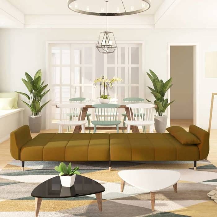 Produit similaire: Lit banquette 2 places - convertible - Canapé-lit à 2 places avec deux oreillers Marron Velours CAL9110503