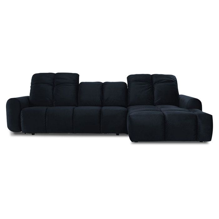 Produit similaire: Canapé Velours Convertible Angle droit Bleu marine Anacapri - 3 Places - Vintage - Tissu - Coffre de rangement