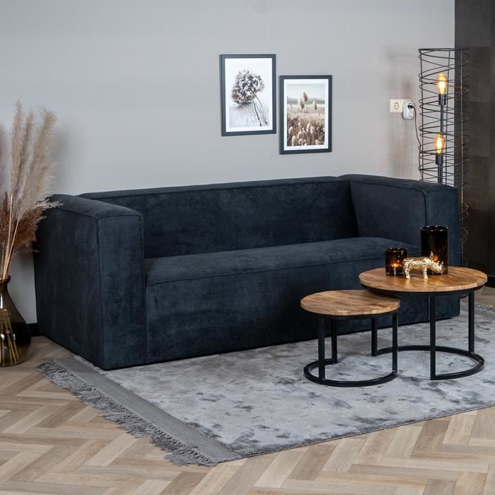 Produit similaire: Canapé scandinave Memphis 2,5 places en tissu chiné noir - Livin24 - Gris - Confort moelleux - 194x194x58cm