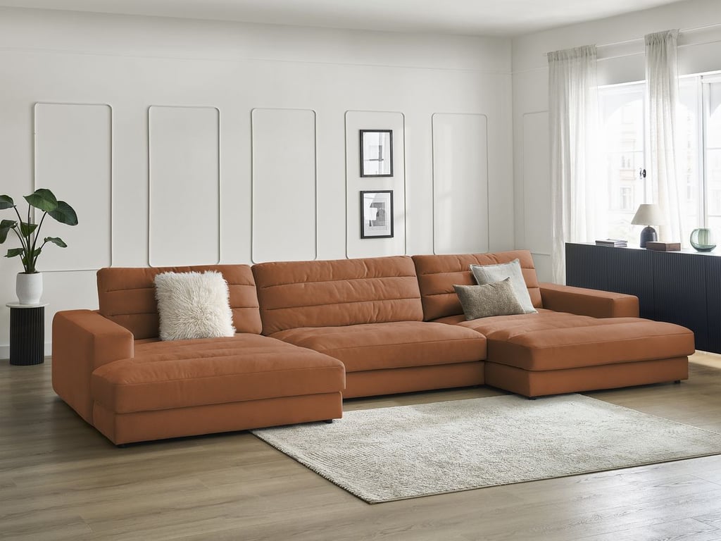 Produit similaire: Canapé panoramique fixe SIERRA velours orange BOBOCHIC 4 places