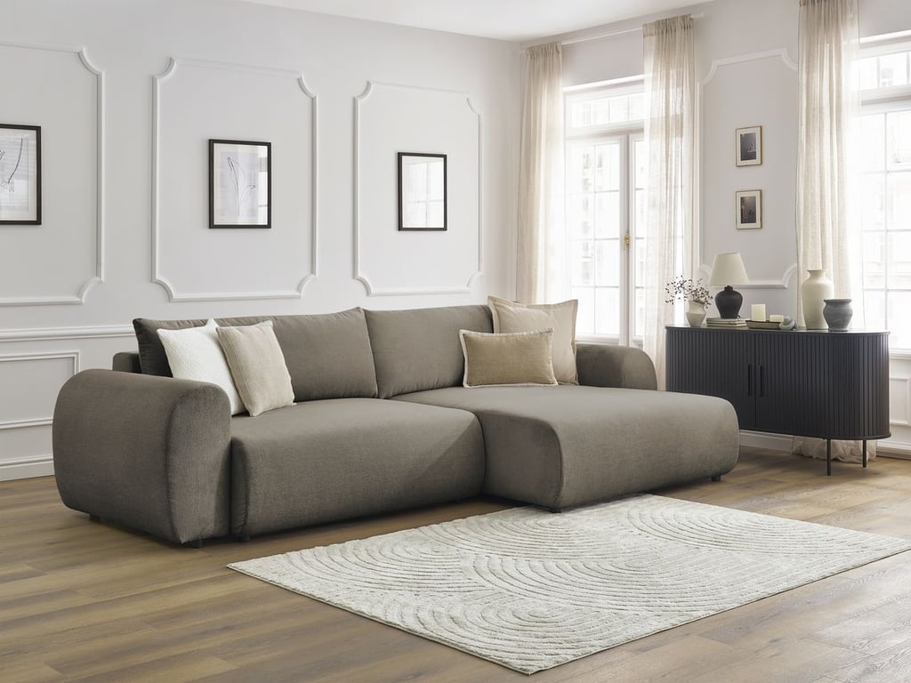 Produit similaire: Lucien canapé d'angle convertible coffre 4 places tissu lisse taupe angle droit