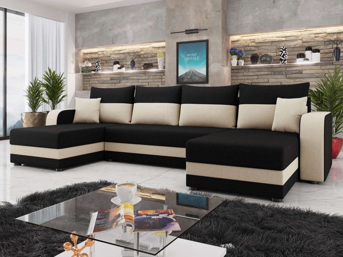 Produit similaire: Harvey - canapé panoramique en U - 7 places - convertible avec coffre - en tissu