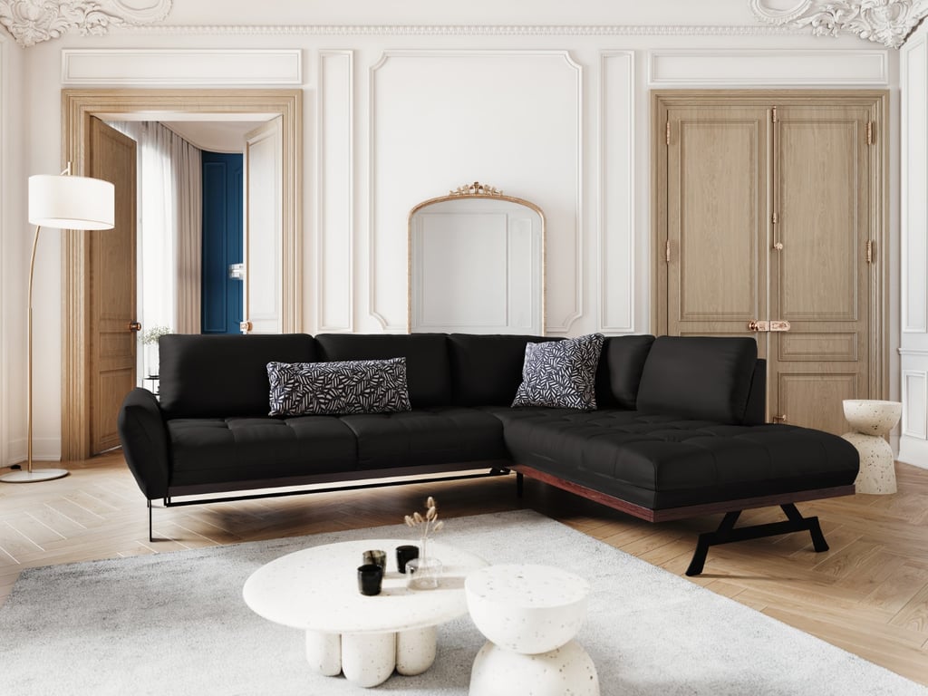 Produit similaire: Canapé d'angle 5 places en cuir cuir noir