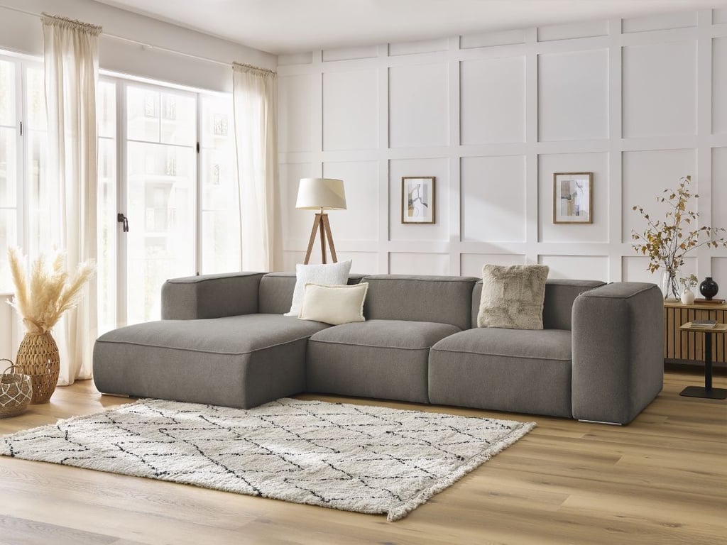 Produit similaire: Canapé d'angle fixe ZEPHYR taupe angle gauche BOBOCHIC 4 places