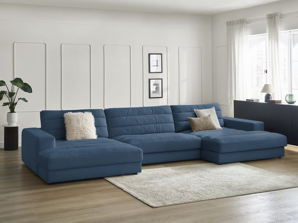 Produit similaire: Canapé panoramique fixe SIERRA velours bleu foncé BOBOCHIC 4 places