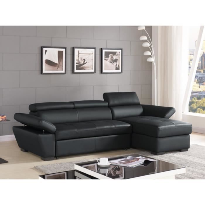 Produit similaire: Canapé d'angle convertible en cuir JONOVA - Anthracite - Angle droit - Cuir - Convertible - Gris