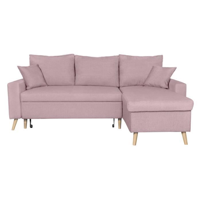Produit similaire: Canapé d'Angle MARIA SCANDINAVE Réversible et Convertible Avec Coffre en Tissu - Vieux rose - L227 x 148 x 95cm - LOUNGITUDE
