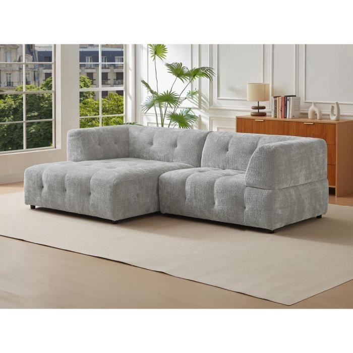 Produit similaire: Canapé d'angle gauche en tissu texturé gris NOSAVO