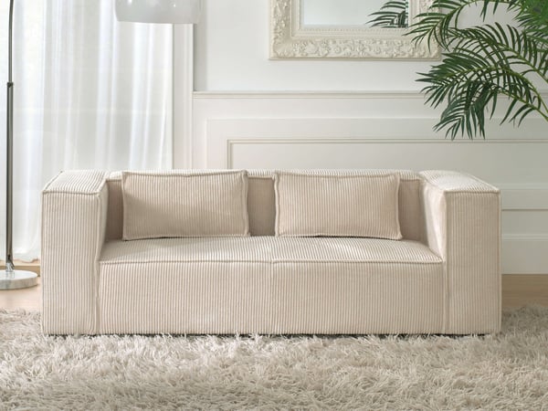 stella - Canapé velours côtelé Beige