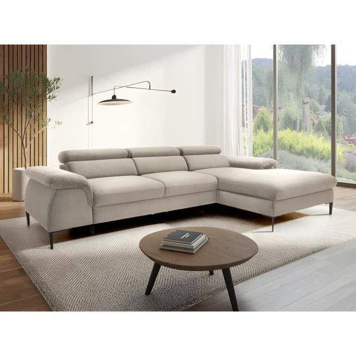 Produit similaire: Canapé d'angle droit convertible droit en velours beige SEPINA de Pascal Morabito