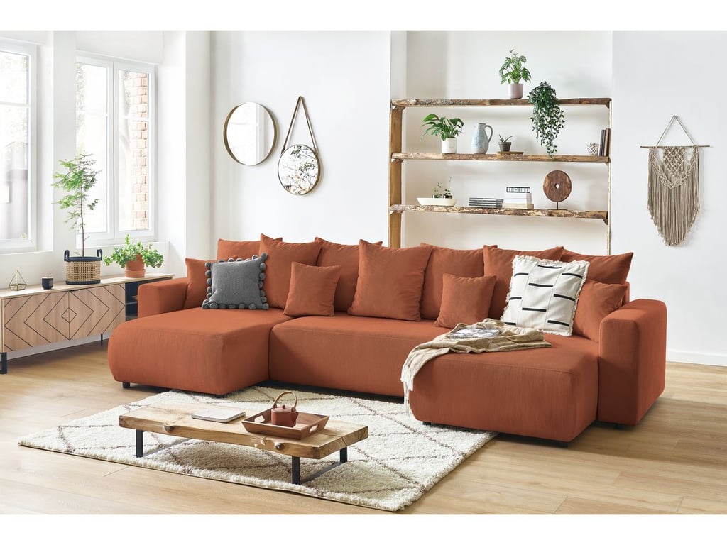 Produit similaire: Canapé panoramique convertible coffre ENVY Velours côtelé orange BOBOCHIC 6 places