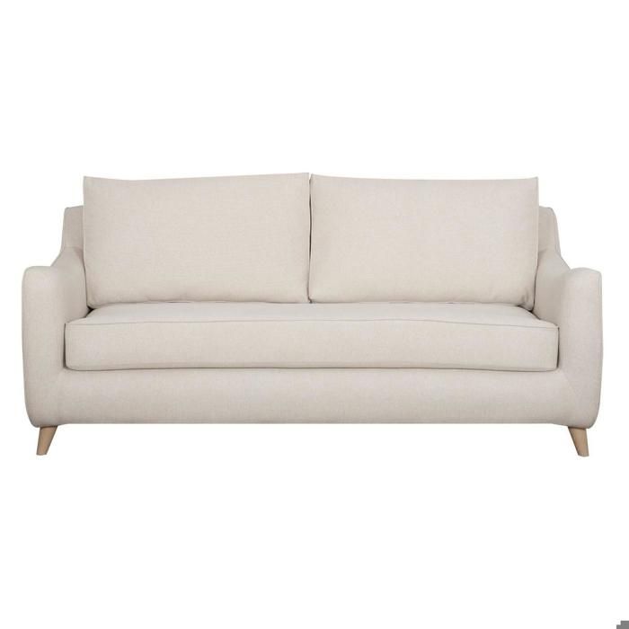 Produit similaire: Canapé convertible scandinave 3 places en tissu beige et bois clair avec matelas 10 cm VENDOME