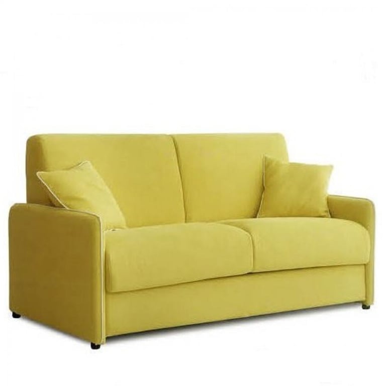 Produit similaire: Canapé convertible EXPRESS 140 cm GEMMA matelas 16 cm tissu jaune passepoil blanc