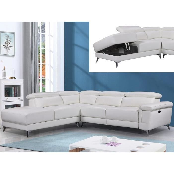 Produit similaire: Canapé d'angle relax électrique en cuir PASCALINE - Ivoire - Angle gauche - 5 places - VENTE-UNIQUE