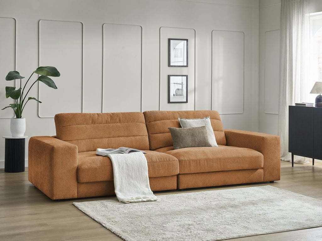 Produit similaire: Canapé droit fixe 3 places SIERRA tissu texturé orange BOBOCHIC