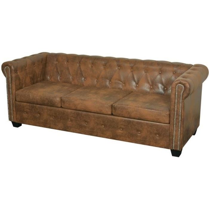 Produit similaire: Canapé Chesterfield 3 places Cuir artificiel Marron