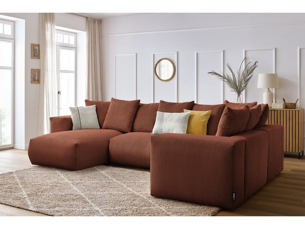 Produit similaire: Canapé panoramique fixe modulable VOLTAIRE 1 méridienne, 1 chauffeuse 2 place, 1 angle, 1 chauffeuse 1 place orange angle gauche BOBOCHIC 5 places