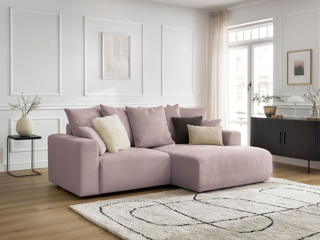 Produit similaire: Canapé d'angle convertible coffre ATILLA velours côtelé violet angle droit BOBOCHIC 3 places