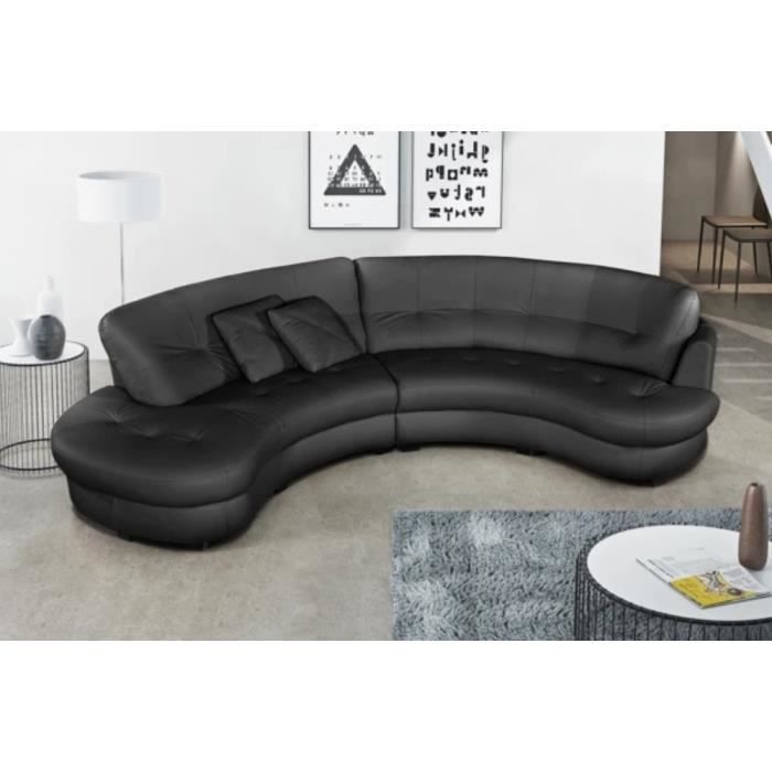 Produit similaire: Canapé en cuir italien de luxe 5/6 places BRETINI noir, côté accoudoir droit