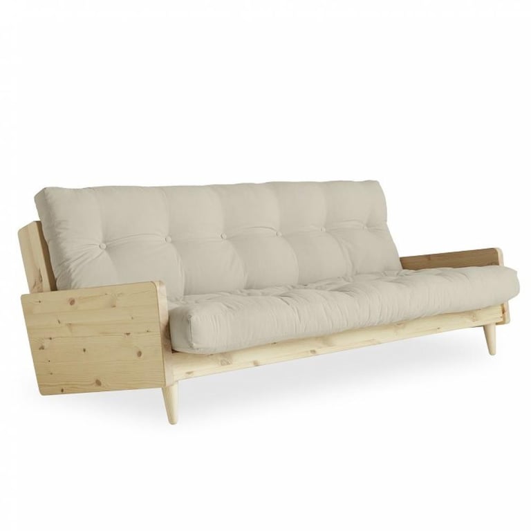 Produit similaire: Canapé 3 places convertible INDIE style scandinave futon beige couchage 130*190 cm.