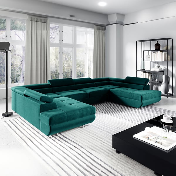 wilson - Canapé relax convertible velours Vert