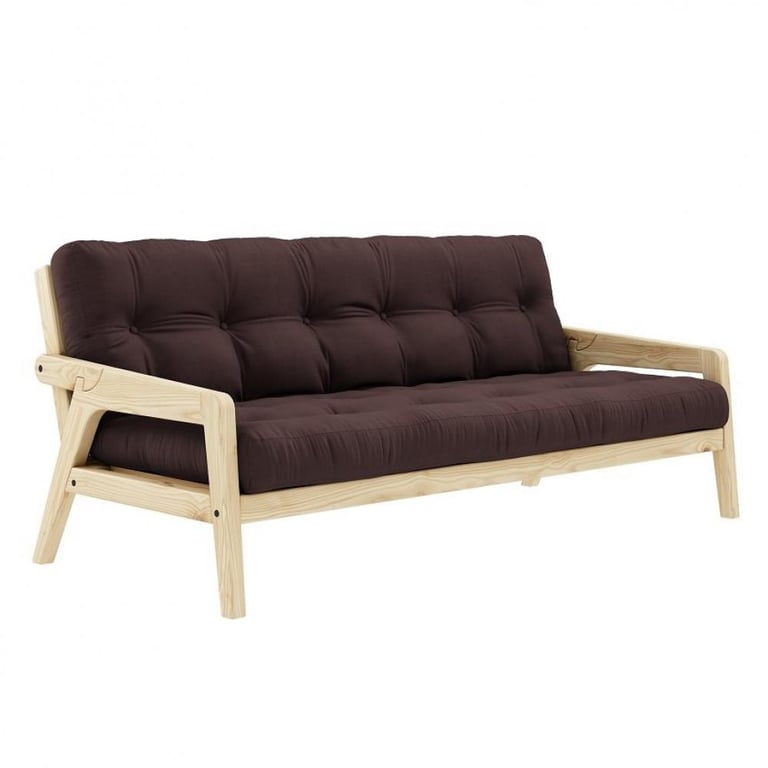 Produit similaire: Canapé convertible futon GRAB pin naturel coloris marron couchage 130 cm.