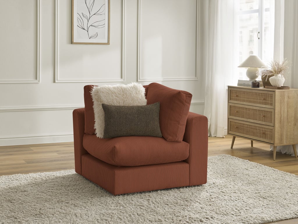 Produit similaire: Angle pour canapé modulable PARIS velours côtelé orange BOBOCHIC 1 places