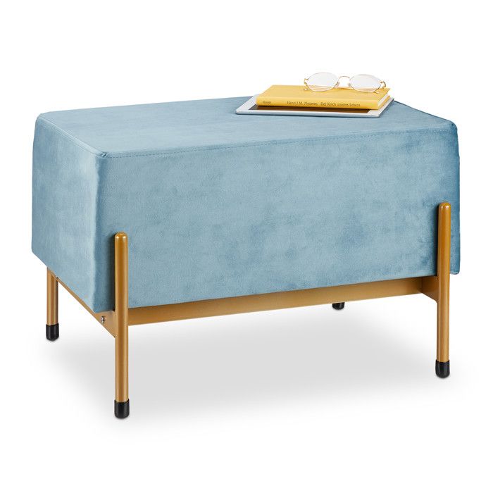 Produit similaire: Relaxdays Banquette large en velours, banc rembourré avec pieds en métal, HLP : 40x60x43,5 cm, bleu clair/doré
