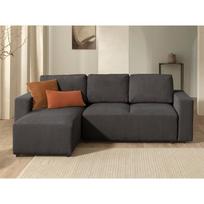 Produit similaire: Livy - canapé d'angle convertible - avec coffre - en velours côtelé - 4 places - gauche