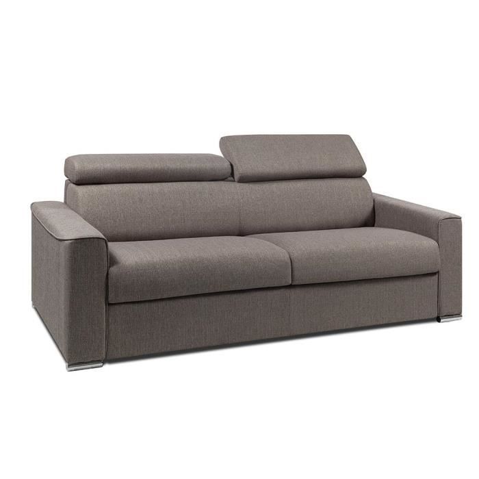 Produit similaire: Canapé 4 places convertible express en tissu VIZIR - Gris - Couchage lattes larges 160 cm - Matelas 22 cm avec mémoire de forme DUNL