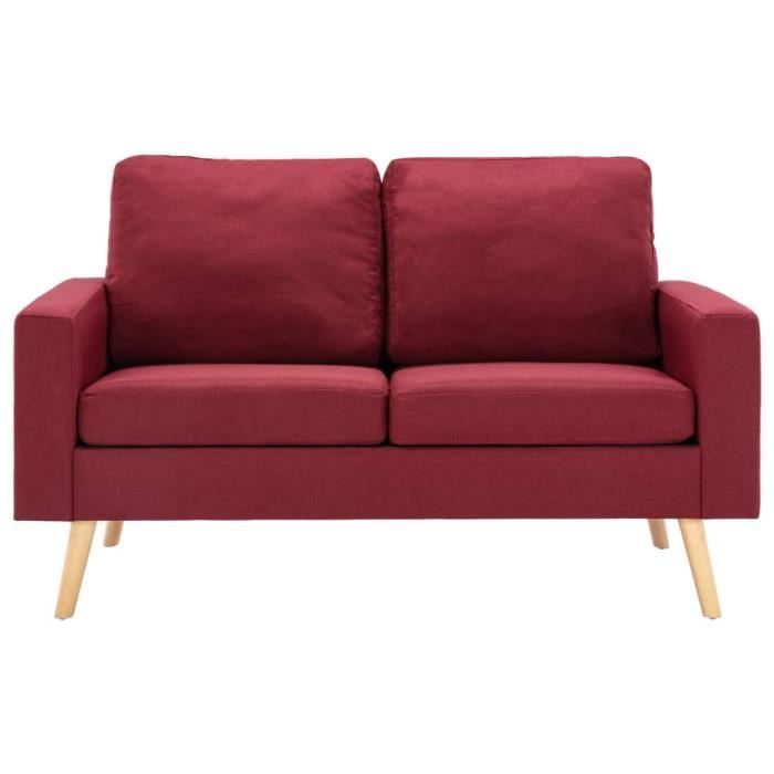 Produit similaire: LEXLIFE Canapé Fixe 2 places - Style scandinave - Tissu Rouge bordeaux - L 130 x P 76 x H 82,5 cm