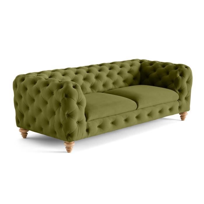 Produit similaire: Canapé 3 places Chesterfield en velours - Walter - Vert - LISA DESIGN - Fixe
