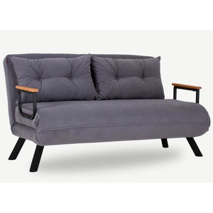 Produit similaire: Canapé convertible 2 places tissu gris clair Sylvano 133 cm