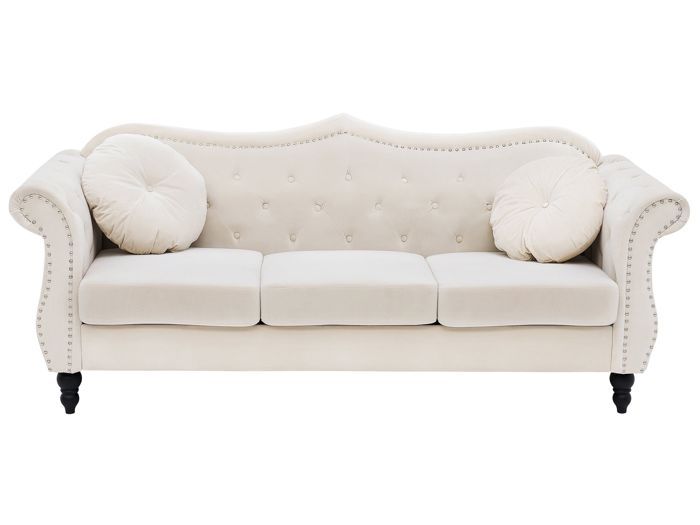 Produit similaire: Canapé Chesterfield 3 places en velours beige SKIEN