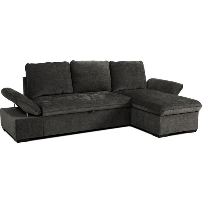 Produit similaire: Canapé d'angle convertible réversible - 4 places - CANDY - Tissu Noir - Coffre - 297 x 148 x 85 cm - CASAPY