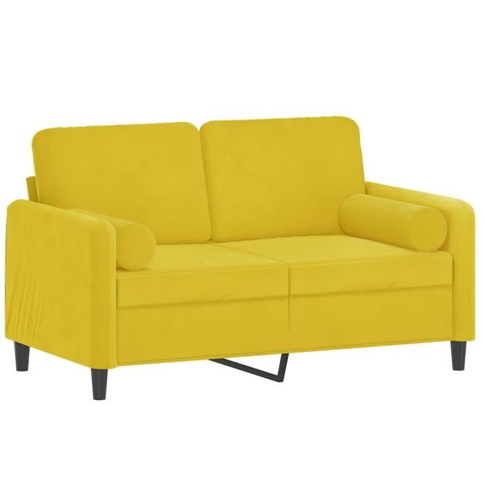 Produit similaire: Mothinessto-Canapé 2 places avec oreillers décoratifs jaune 120 cm velours