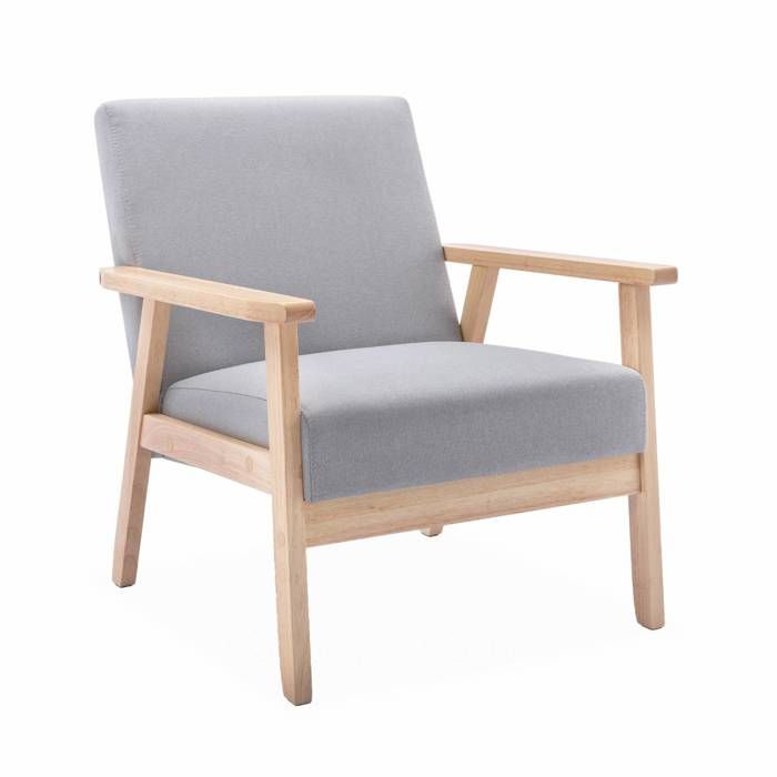 Produit similaire: Fauteuil scandinave en bois et tissu gris clair. Isak. L 64 x P 69.5 x H 73cm