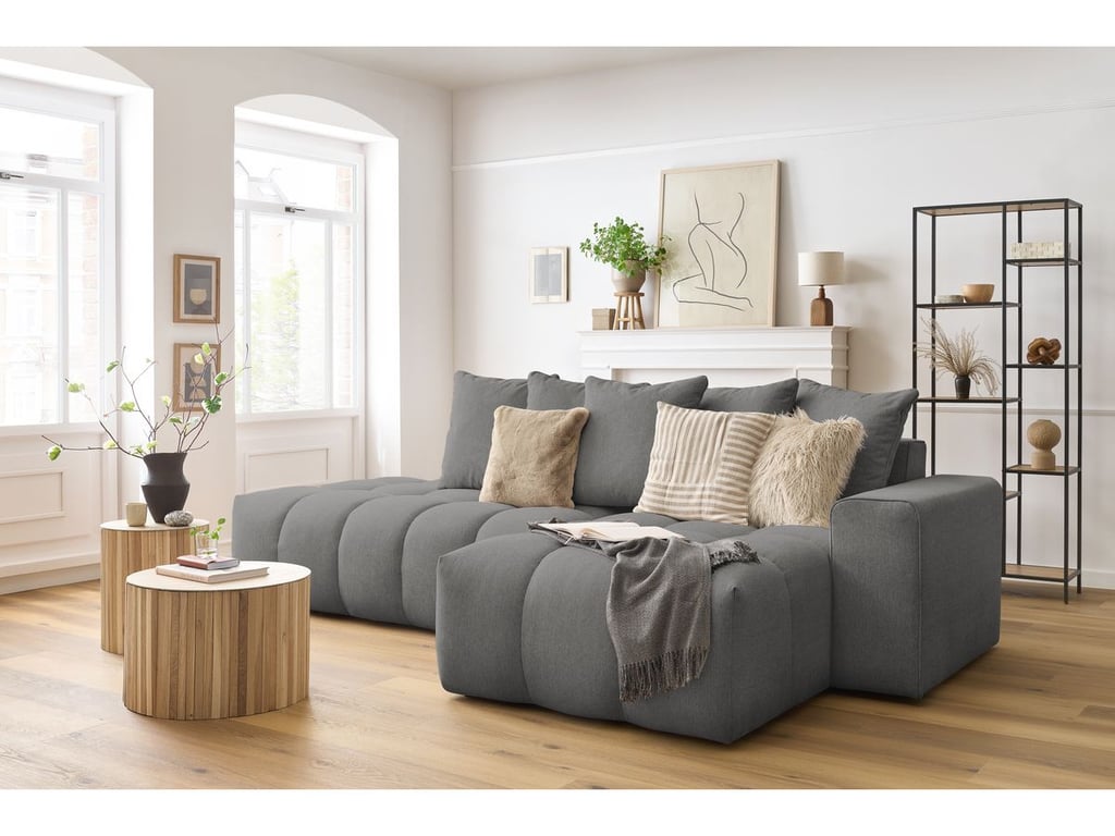 Produit similaire: Canapé d'angle fixe MONT-BLANC tissu gris foncé angle droit BOBOCHIC 3 places