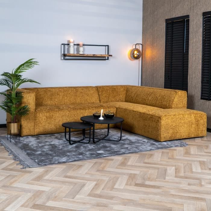 Produit similaire: Canapé d'angle Memphis en tissu chenille cognac - Livin24 - 4 places - Style scandinave-moderne