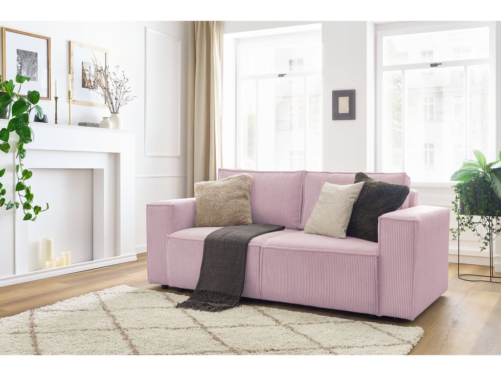 Produit similaire: Canapé droit fixe 2 places NIHAD velours côtelé violet BOBOCHIC