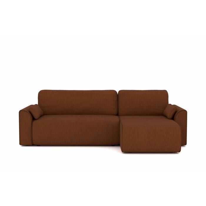 Produit similaire: Canapé angle CAPUCINS convertible velours côtelé terracotta 4 places