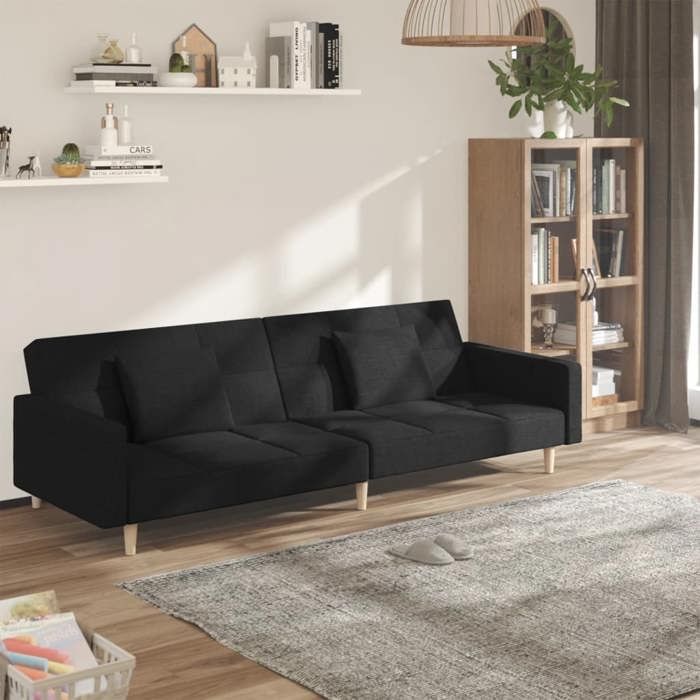 Produit similaire: Canapé-lit à 2 places avec deux oreillers noir tissu 375801