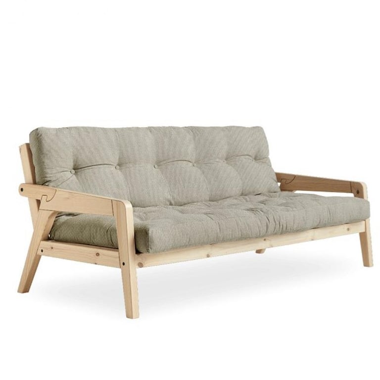 Produit similaire: Canapé convertible futon GRAB pin naturel tissu lin couchage 130 cm.