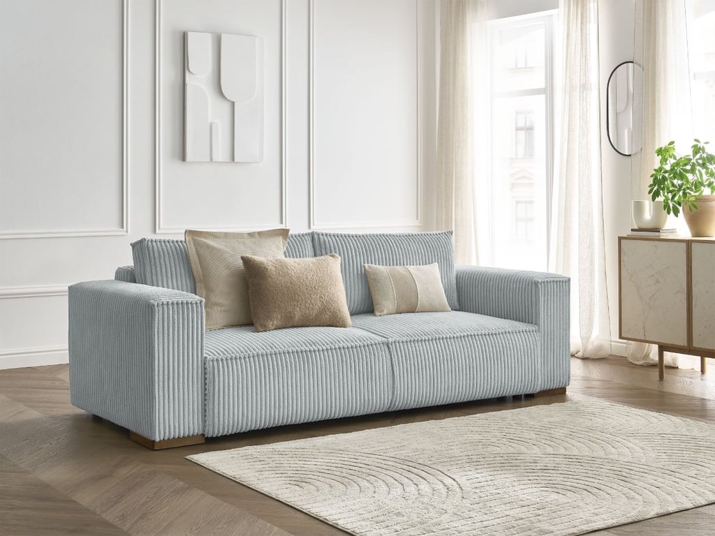 Produit similaire: Canapé droit convertible coffre CHELSEA gros côtelé doux gris clair BOBOCHIC 3 places