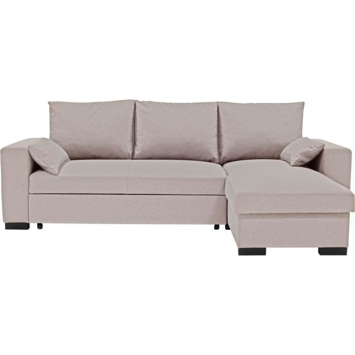 Produit similaire: Canapé d'angle convertible - MORGAN - 3 places - Beige avec coffre et coussins déco - 236x143x85cm