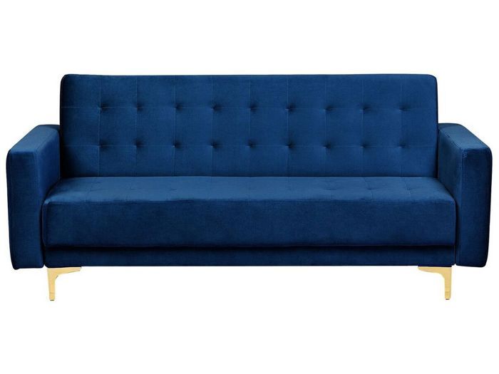 Produit similaire: Canapé convertible 3 places en velours bleu marine ABERDEEN