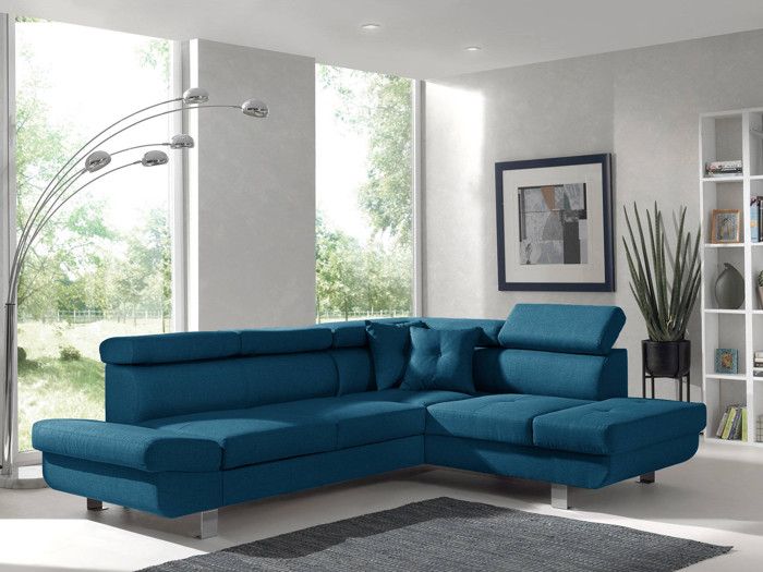 Produit similaire: Lisbona - Canapé d'angle droit convertible - 5 places - avec têtières