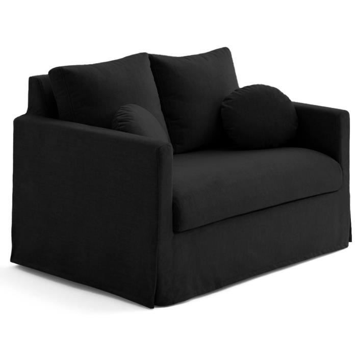 Produit similaire: Serena - canapé droit déhoussable 2 places en velours - Noir