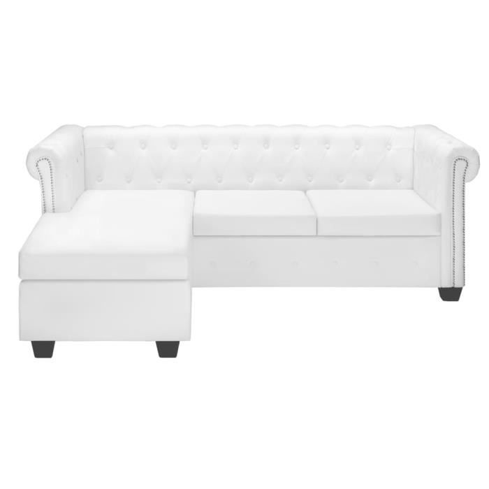 Produit similaire: Canapé Chesterfield en forme de L Cuir synthétique Blanc - SALALIS - SP049309